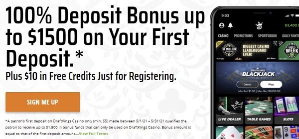 DraftKings Casino Indiana Promo code