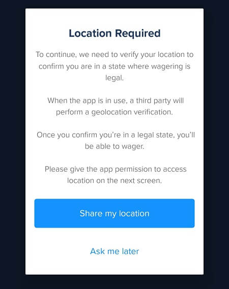 FanDuel account locked for location