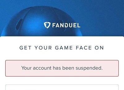 FanDuel sportsbook account suspended