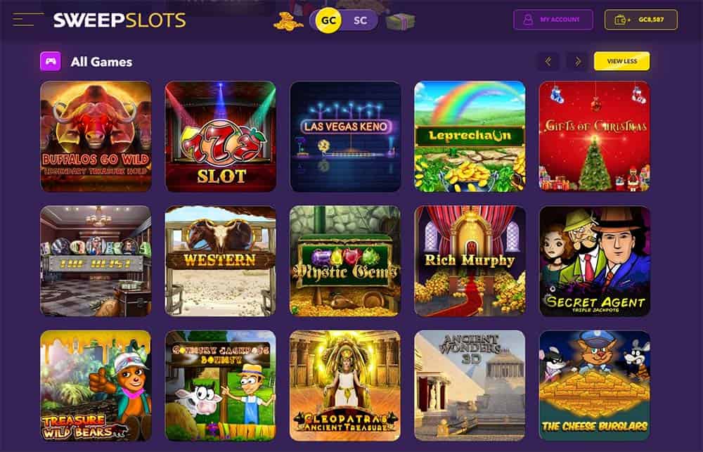 sweep slots casino slots lobby