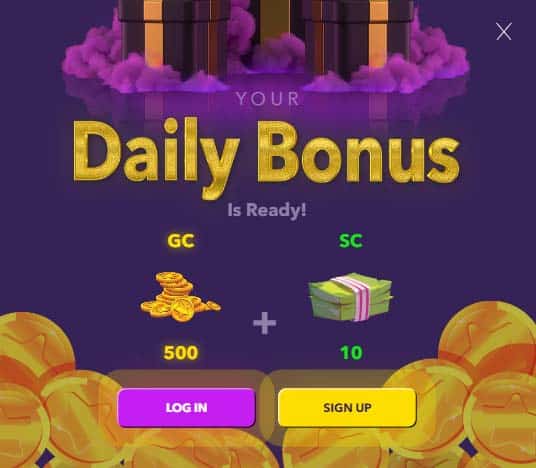 sweep slots daily login bonus