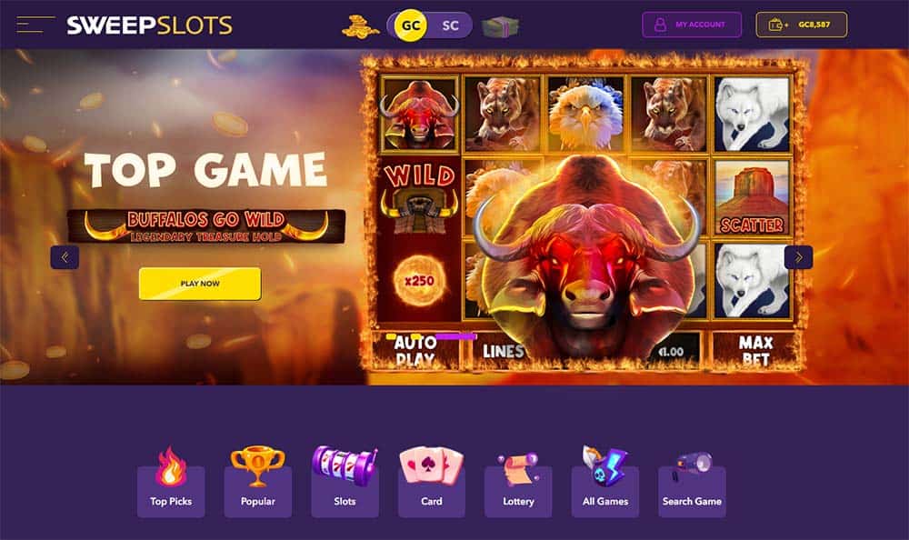 sweep slots home page