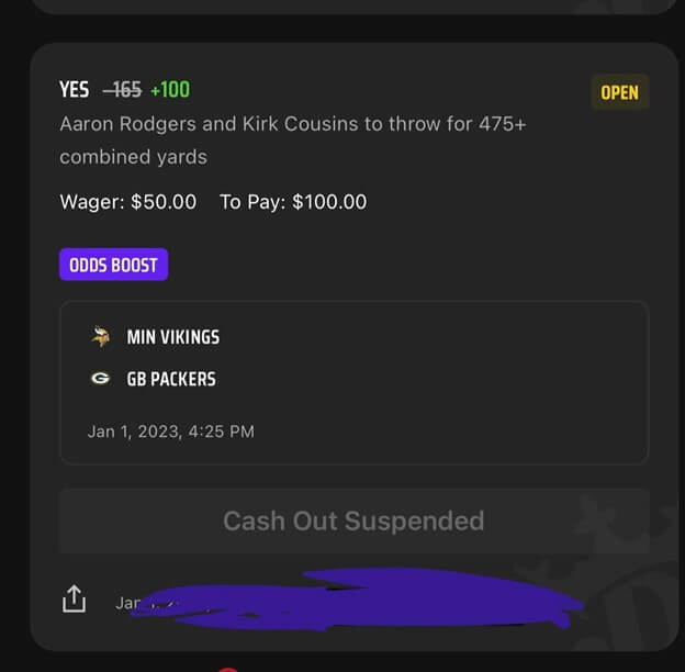 Cash Out Suspended