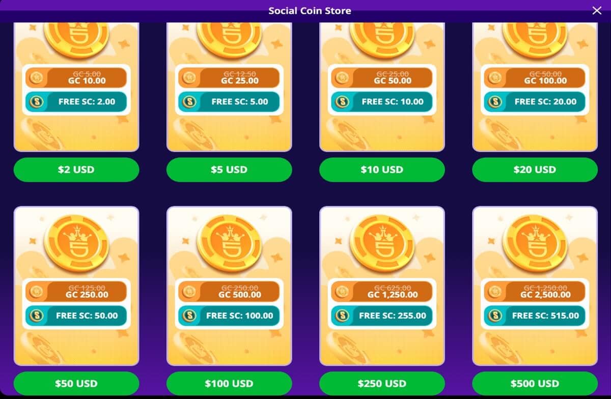 High 5 Casino Social Coin Store