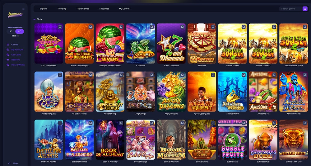 Sweeptastic Casino slots